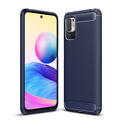 Coque Silicone Housse Etui Gel Line pour Xiaomi Redmi Note 11 SE 5G Bleu