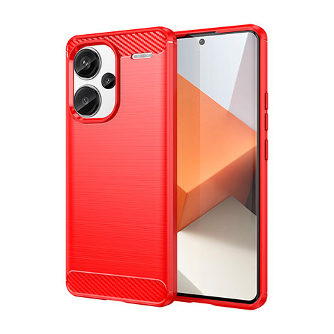 Coque Silicone Housse Etui Gel Line pour Xiaomi Redmi Note 13 Pro+ Plus 5G Rouge