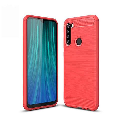 Coque Silicone Housse Etui Gel Line pour Xiaomi Redmi Note 8T Rouge