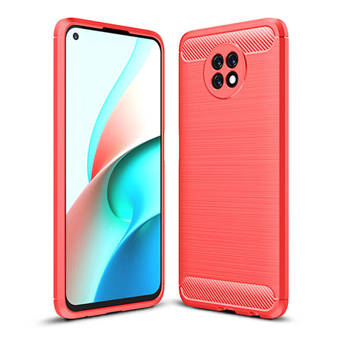 Coque Silicone Housse Etui Gel Line pour Xiaomi Redmi Note 9 5G Rouge