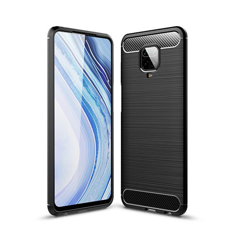 Coque Silicone Housse Etui Gel Line pour Xiaomi Redmi Note 9 Pro Noir