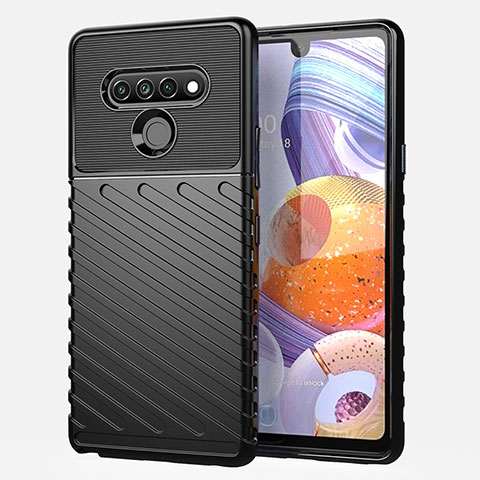 Coque Silicone Housse Etui Gel Line S01 pour LG Stylo 6 Noir