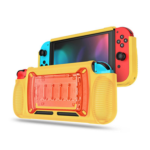 Coque Silicone Housse Etui Gel Line S01 pour Nintendo Switch Jaune