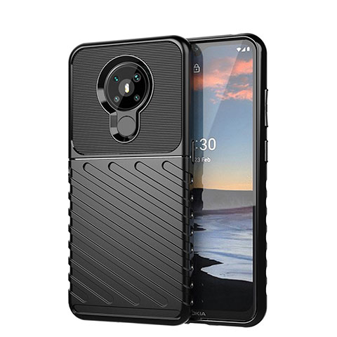 Coque Silicone Housse Etui Gel Line S01 pour Nokia 5.3 Noir