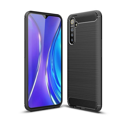 Coque Silicone Housse Etui Gel Line S01 pour Realme XT Noir