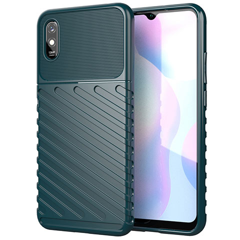 Coque Silicone Housse Etui Gel Line S01 pour Xiaomi Redmi 9AT Vert