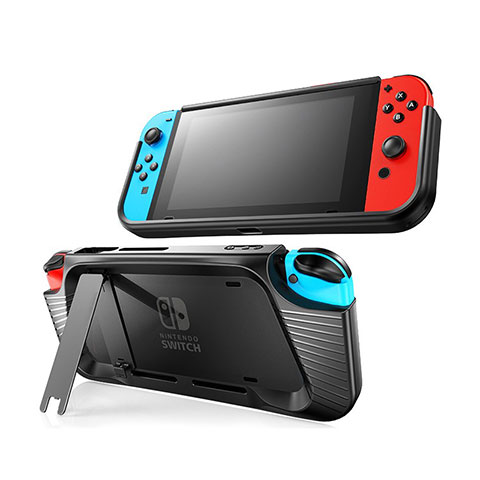 Coque Silicone Housse Etui Gel Line S02 pour Nintendo Switch Noir