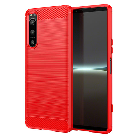 Coque Silicone Housse Etui Gel Line S02 pour Sony Xperia 5 IV Rouge
