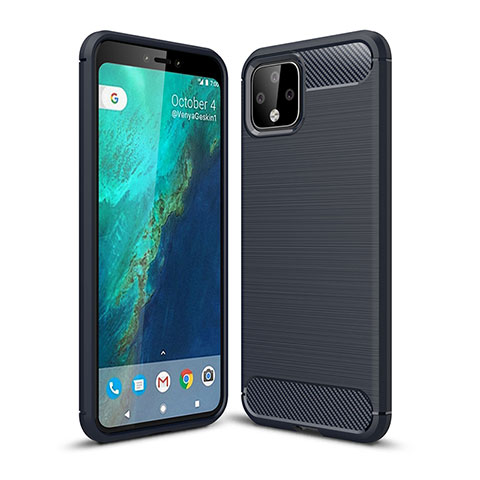 Coque Silicone Housse Etui Gel Line WL1 pour Google Pixel 4 Bleu