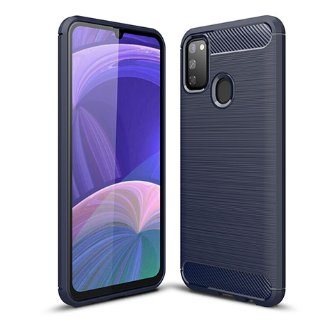 Coque Silicone Housse Etui Gel Line WL1 pour Samsung Galaxy M30s Bleu