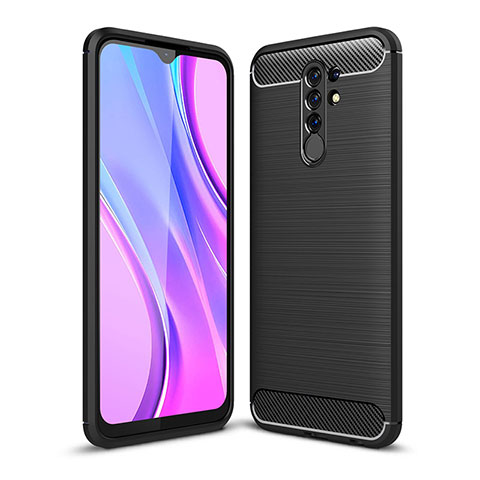 Coque Silicone Housse Etui Gel Line WL1 pour Xiaomi Poco M2 Noir