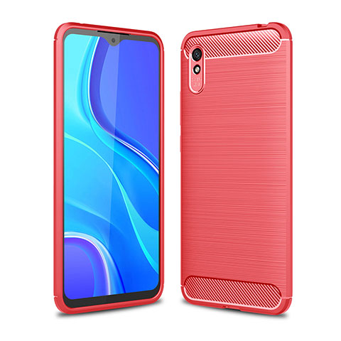 Coque Silicone Housse Etui Gel Line WL1 pour Xiaomi Redmi 9A Rouge