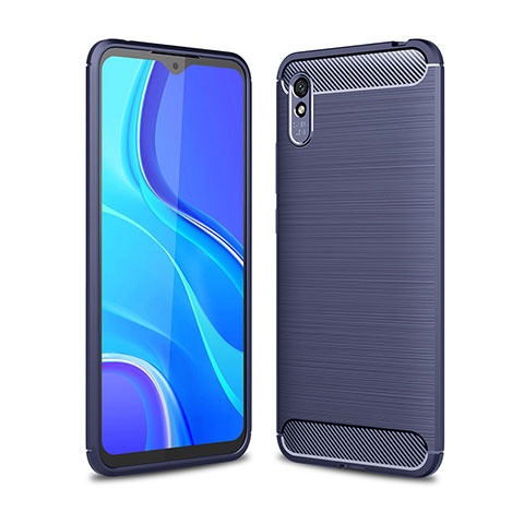 Coque Silicone Housse Etui Gel Line WL1 pour Xiaomi Redmi 9AT Bleu