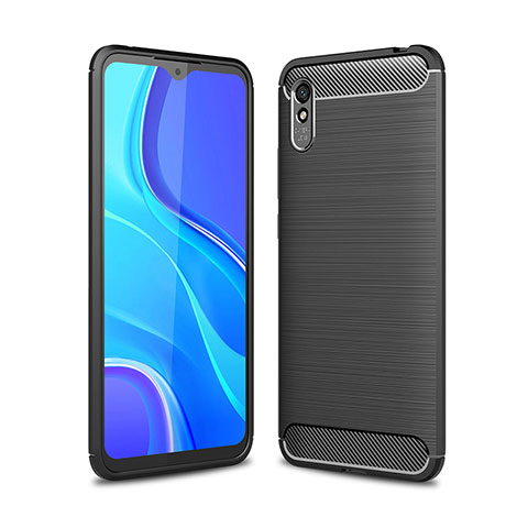 Coque Silicone Housse Etui Gel Line WL1 pour Xiaomi Redmi 9AT Noir