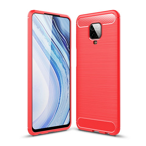 Coque Silicone Housse Etui Gel Line WL1 pour Xiaomi Redmi Note 9 Pro Max Rouge