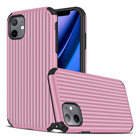 Coque Silicone Housse Etui Gel Line Z01 pour Apple iPhone 11 Rose