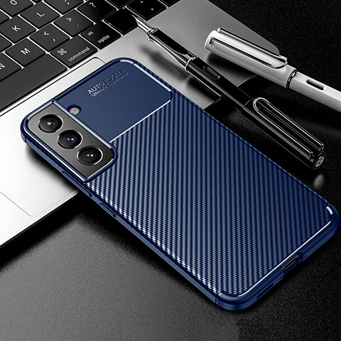 Coque Silicone Housse Etui Gel Serge A01 pour Samsung Galaxy S21 Plus 5G Bleu