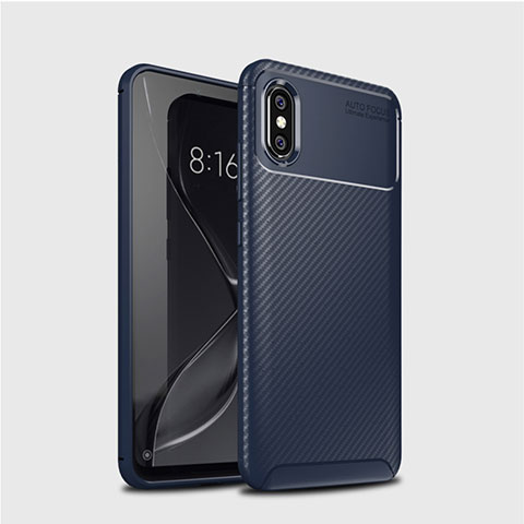 Coque Silicone Housse Etui Gel Serge A01 pour Xiaomi Mi 8 Bleu