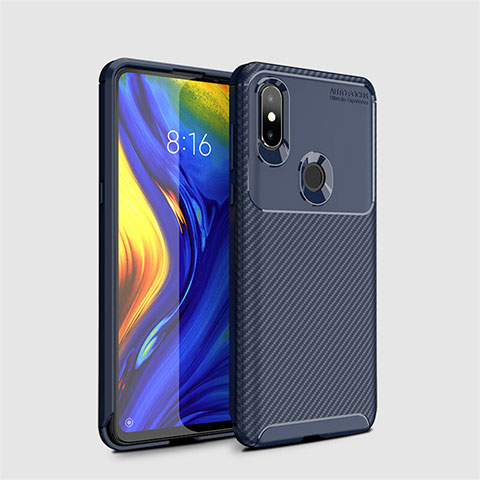 Coque Silicone Housse Etui Gel Serge A01 pour Xiaomi Mi Mix 3 Bleu