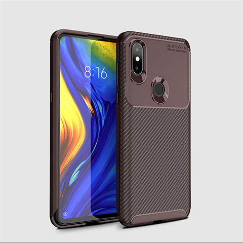 Coque Silicone Housse Etui Gel Serge A01 pour Xiaomi Mi Mix 3 Marron