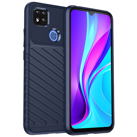 Coque Silicone Housse Etui Gel Serge MF1 pour Xiaomi Redmi 9 Activ Bleu