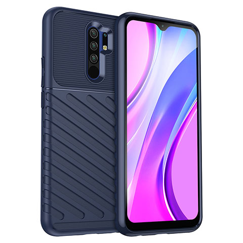 Coque Silicone Housse Etui Gel Serge MF1 pour Xiaomi Redmi 9 Bleu