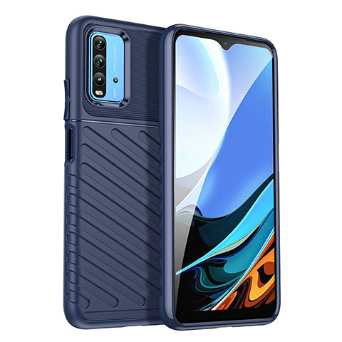 Coque Silicone Housse Etui Gel Serge MF1 pour Xiaomi Redmi 9 Power Bleu