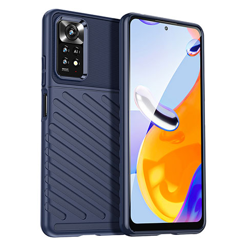 Coque Silicone Housse Etui Gel Serge MF1 pour Xiaomi Redmi Note 11 Pro 4G Bleu