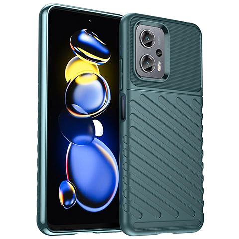 Coque Silicone Housse Etui Gel Serge MF1 pour Xiaomi Redmi Note 11T Pro 5G Vert