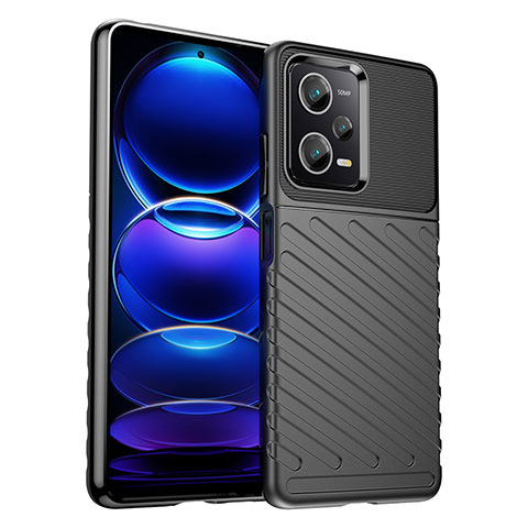 Coque Silicone Housse Etui Gel Serge MF1 pour Xiaomi Redmi Note 12 Pro 5G Noir