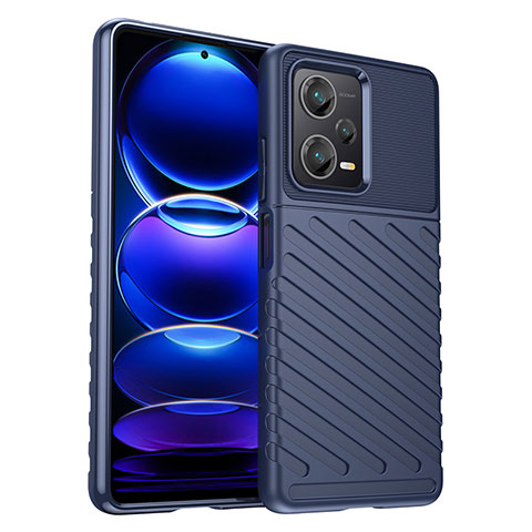 Coque Silicone Housse Etui Gel Serge MF1 pour Xiaomi Redmi Note 12 Pro+ Plus 5G Bleu