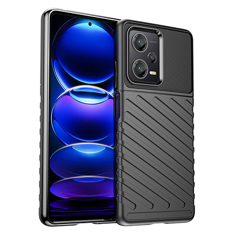 Coque Silicone Housse Etui Gel Serge MF1 pour Xiaomi Redmi Note 12 Pro+ Plus 5G Noir