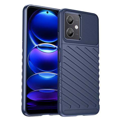 Coque Silicone Housse Etui Gel Serge MF1 pour Xiaomi Redmi Note 12R Pro 5G Bleu