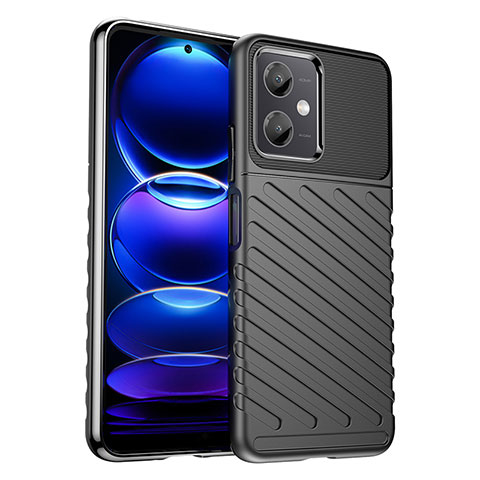 Coque Silicone Housse Etui Gel Serge MF1 pour Xiaomi Redmi Note 12R Pro 5G Noir