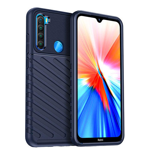 Coque Silicone Housse Etui Gel Serge MF1 pour Xiaomi Redmi Note 8 (2021) Bleu