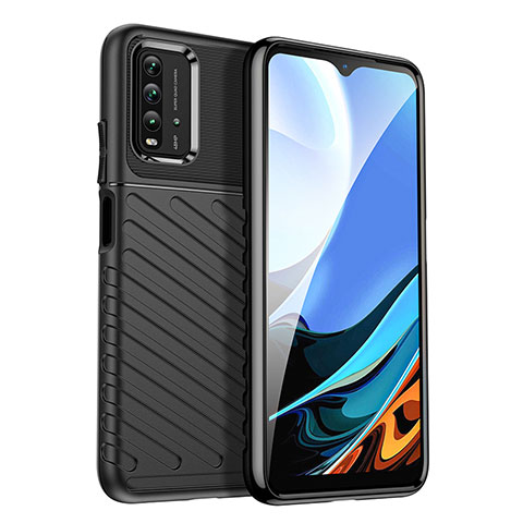 Coque Silicone Housse Etui Gel Serge MF1 pour Xiaomi Redmi Note 9 4G Noir