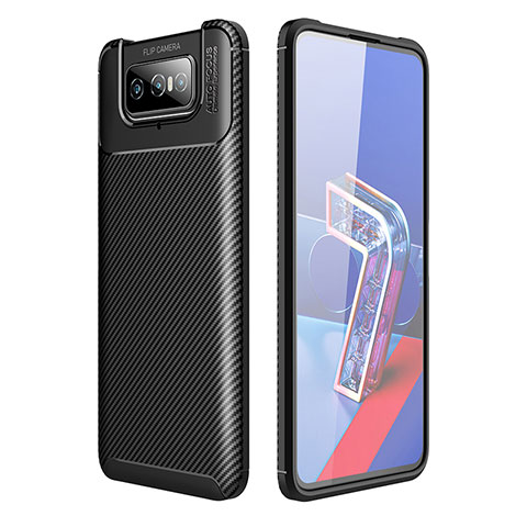 Coque Silicone Housse Etui Gel Serge pour Asus Zenfone 7 Pro ZS671KS Noir