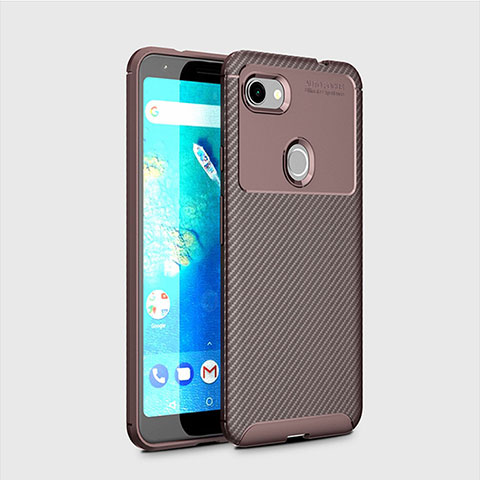 Coque Silicone Housse Etui Gel Serge pour Google Pixel 3a XL Marron