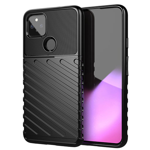 Coque Silicone Housse Etui Gel Serge pour Google Pixel 5 XL 5G Noir