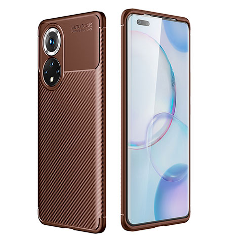 Coque Silicone Housse Etui Gel Serge pour Huawei Honor 50 Pro 5G Marron