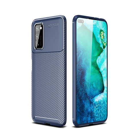 Coque Silicone Housse Etui Gel Serge pour Huawei Honor View 30 Pro 5G Bleu