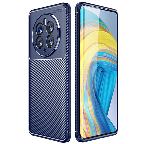 Coque Silicone Housse Etui Gel Serge pour Huawei Mate 50 Pro Bleu