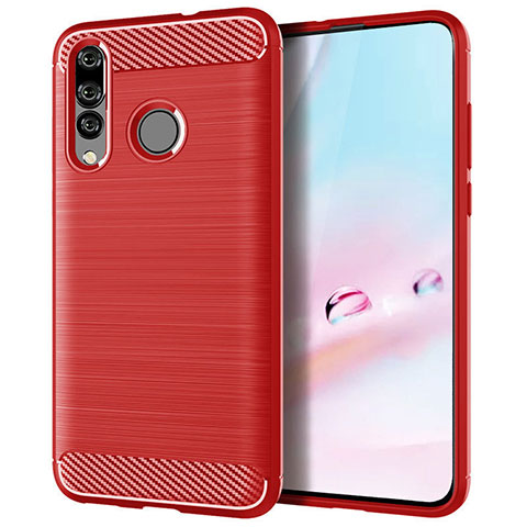 Coque Silicone Housse Etui Gel Serge pour Huawei Nova 4e Rouge