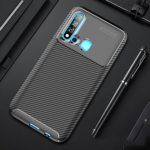 Coque Silicone Housse Etui Gel Serge pour Huawei Nova 5i Noir