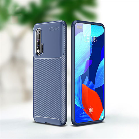 Coque Silicone Housse Etui Gel Serge pour Huawei Nova 6 5G Bleu