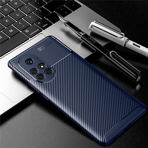 Coque Silicone Housse Etui Gel Serge pour Huawei Nova 8 Pro 5G Bleu