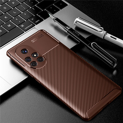 Coque Silicone Housse Etui Gel Serge pour Huawei Nova 8 Pro 5G Marron