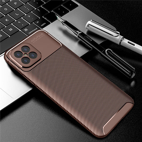 Coque Silicone Housse Etui Gel Serge pour Huawei Nova 8 SE 5G Marron