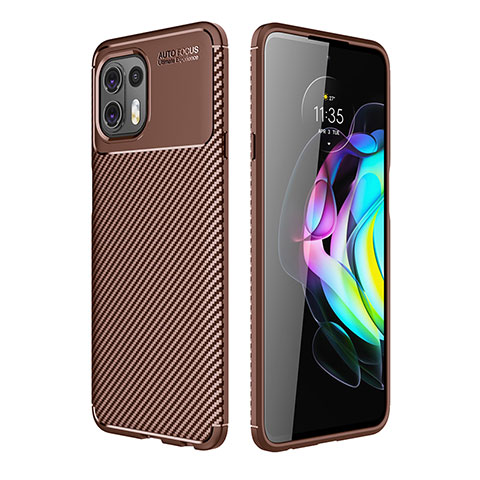 Coque Silicone Housse Etui Gel Serge pour Motorola Moto Edge 20 Lite 5G Marron