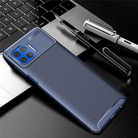 Coque Silicone Housse Etui Gel Serge pour Motorola Moto G 5G Plus Bleu